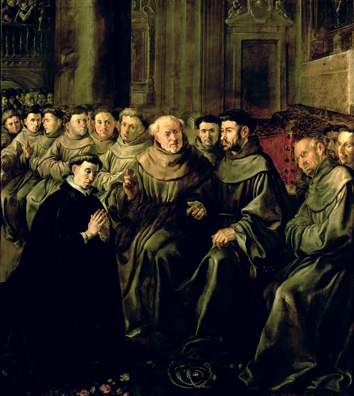 Welcoming St. Bonaventure into the Franciscan Order by Francisco Herrera
