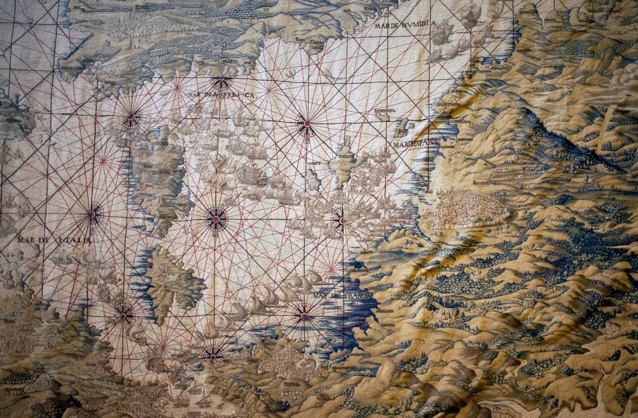 Map of the Mediterranean Sea - Detail of the Conquest of Tunis (Tunisia) by Francisco Ignacio Vandergoten Canyuwell