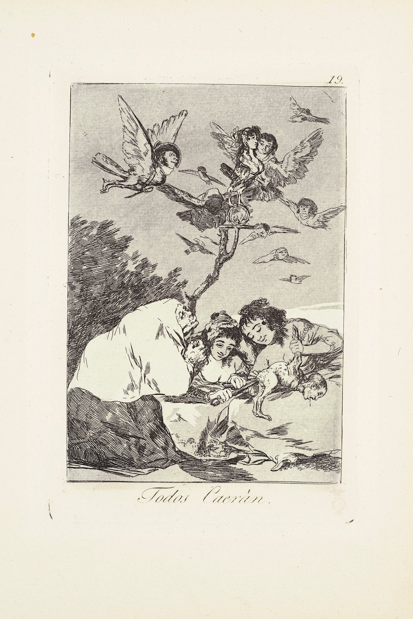 All Will Fall (Todos Caeràn) Plate 19 from: Los Caprichos by Francisco Jose de Goya y Lucientes