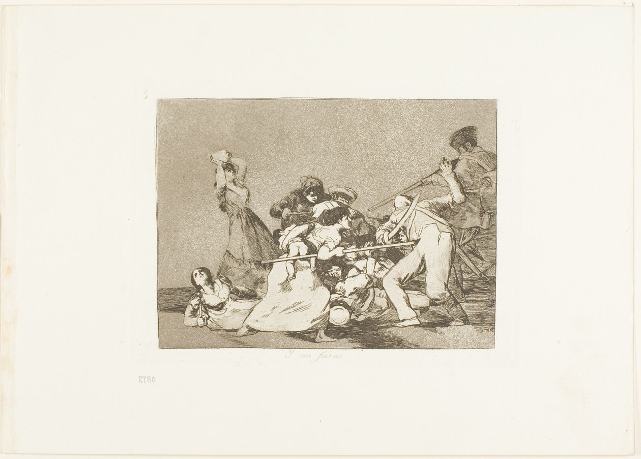 And They Are Like Wild Beasts, plate five from The Disasters of War by Francisco Jose de Goya y Lucientes