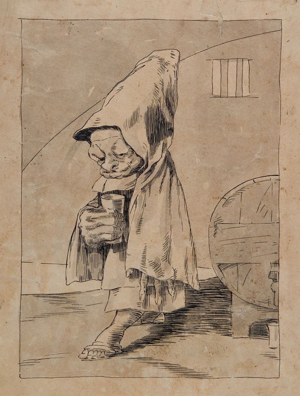 Caricature of a Monk by Francisco Jose de Goya y Lucientes