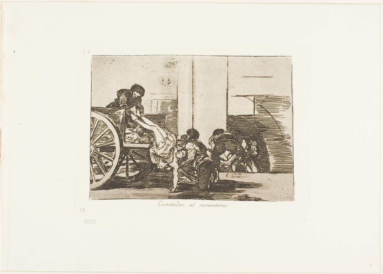 Cartloads to the Cemetery, Plate 64 from The Disasters of War by Francisco Jose de Goya y Lucientes