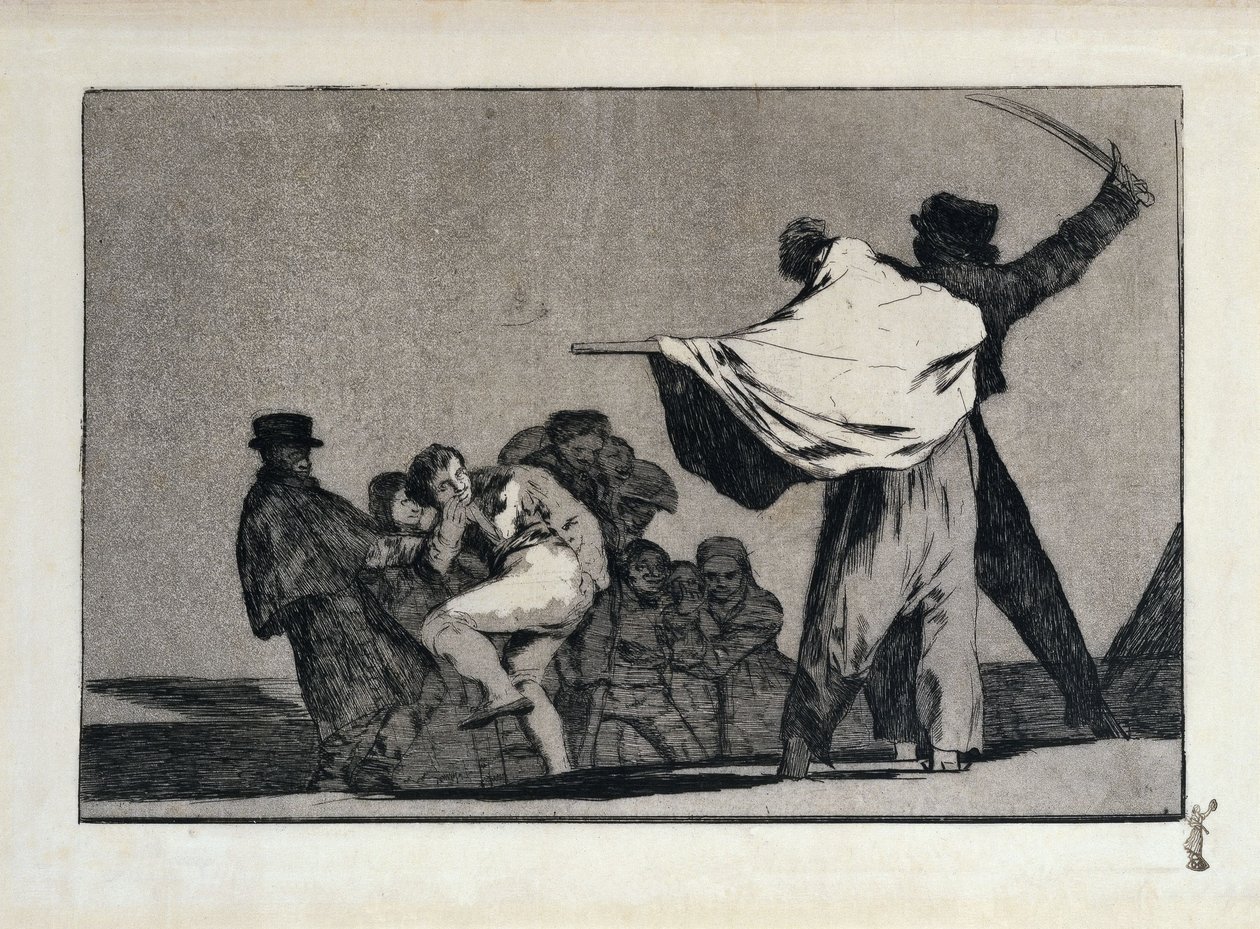 Known Folly, also: Additional Proverb: What a Warrior! by Francisco Jose de Goya y Lucientes