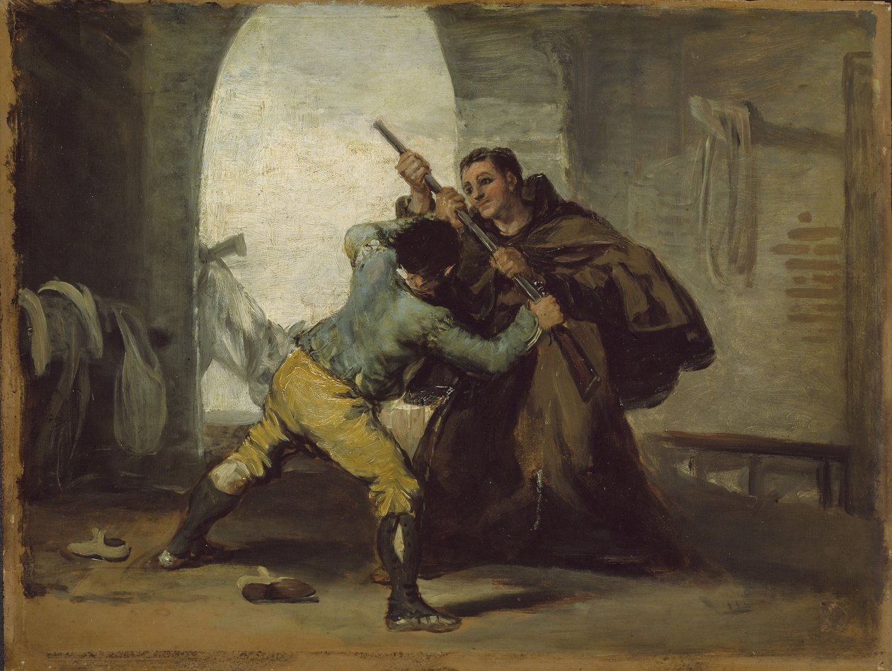 Friar Pedro Wrests the Gun from El Maragato by Francisco de Goya