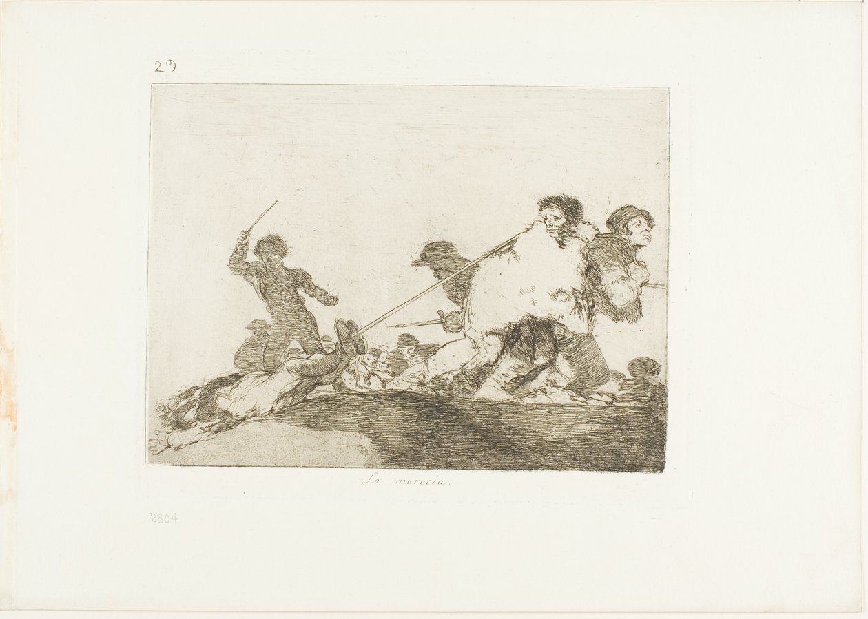 He deserved it, plate 29 from The Disasters of War by Francisco Jose de Goya y Lucientes