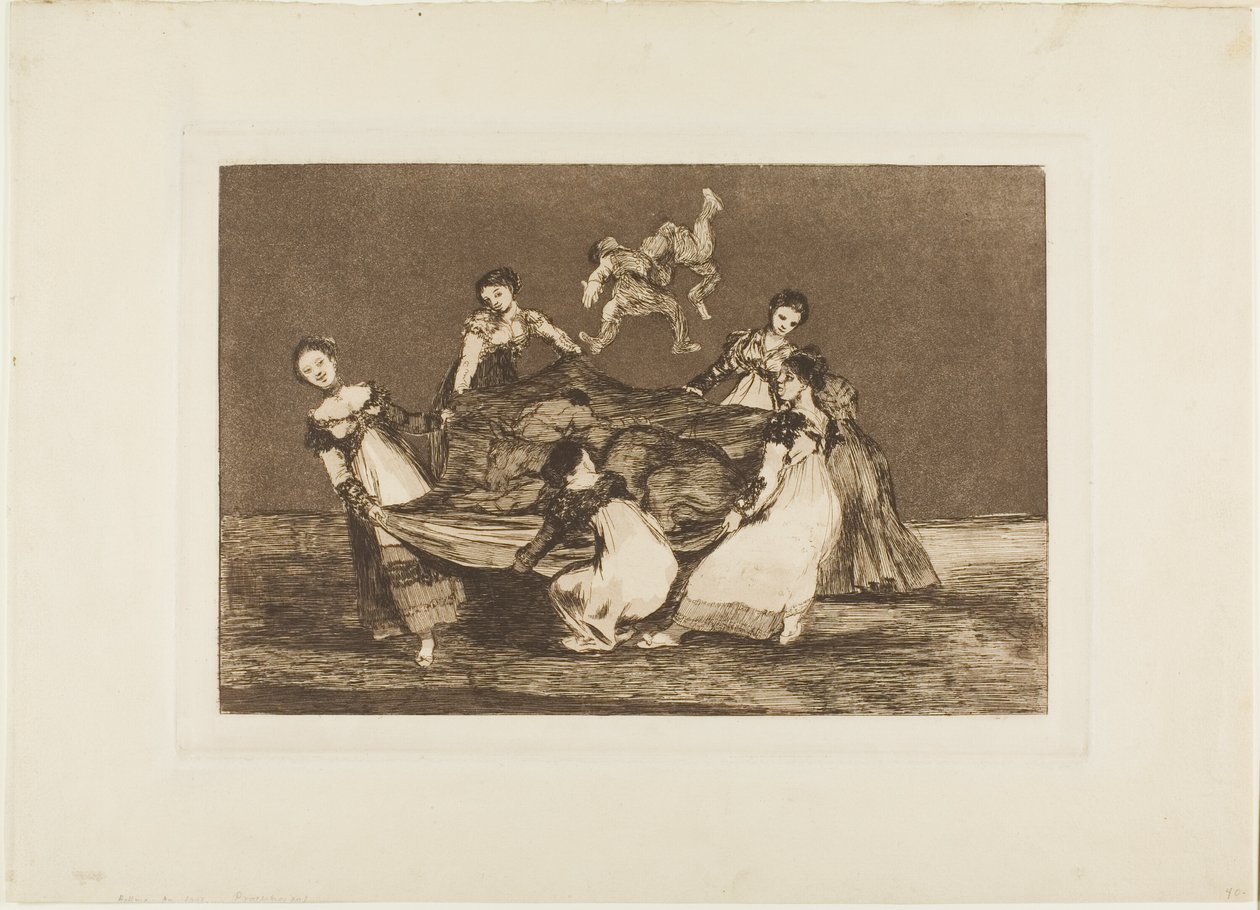 Heavier than a Dead Donkey, plate 1 from Los Proverbios by Francisco Jose de Goya y Lucientes