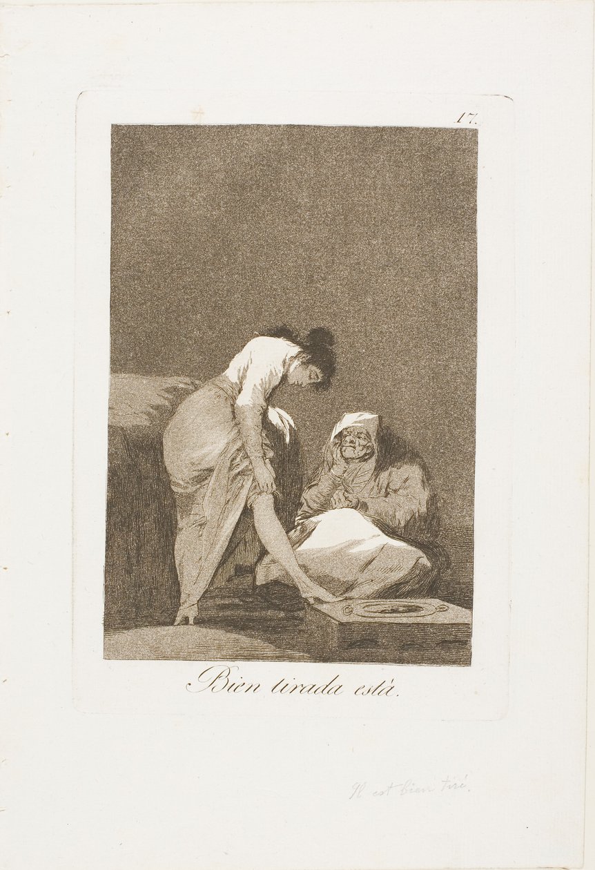 It is Nicely Stretched, Plate 17 from Los Caprichos by Francisco Jose de Goya y Lucientes