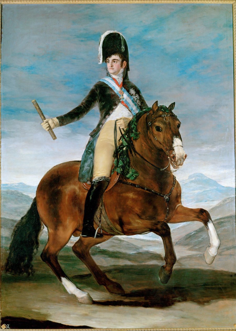 King Ferdinand VII, Equestrian Portrait by Francisco Jose de Goya y Lucientes