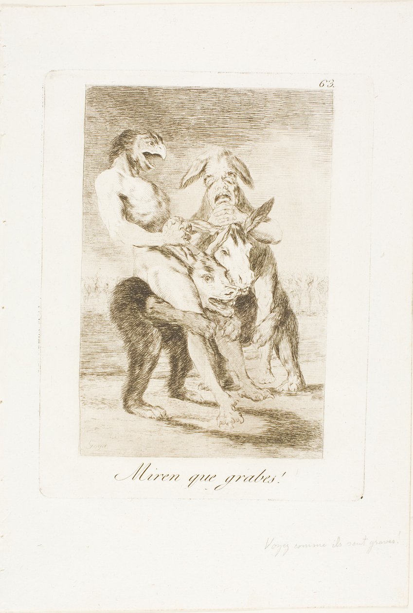 Look How Solemn They Are!, plate 63 from Los Caprichos by Francisco Jose de Goya y Lucientes