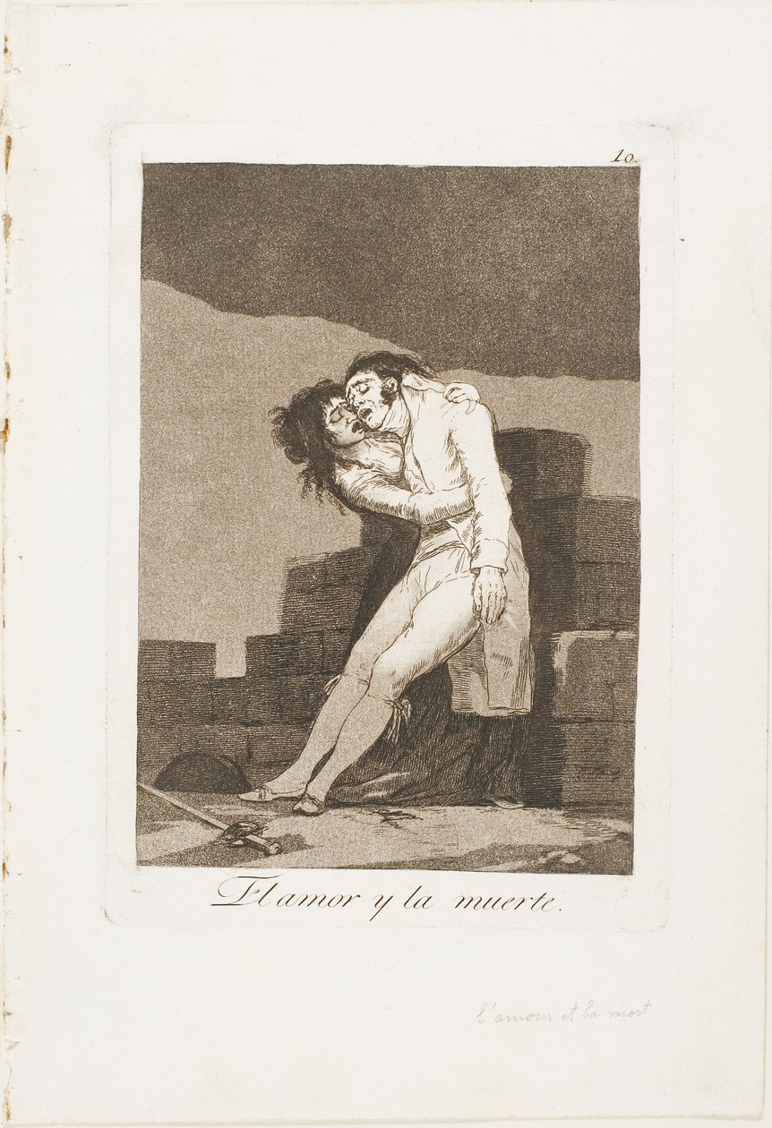Love and Death, plate ten from Los Caprichos by Francisco Jose de Goya y Lucientes