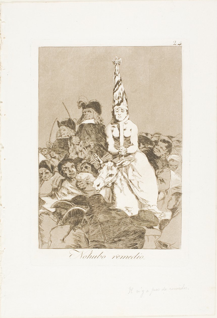 Nothing Could Be Done About It, plate 24 from Los Caprichos by Francisco Jose de Goya y Lucientes