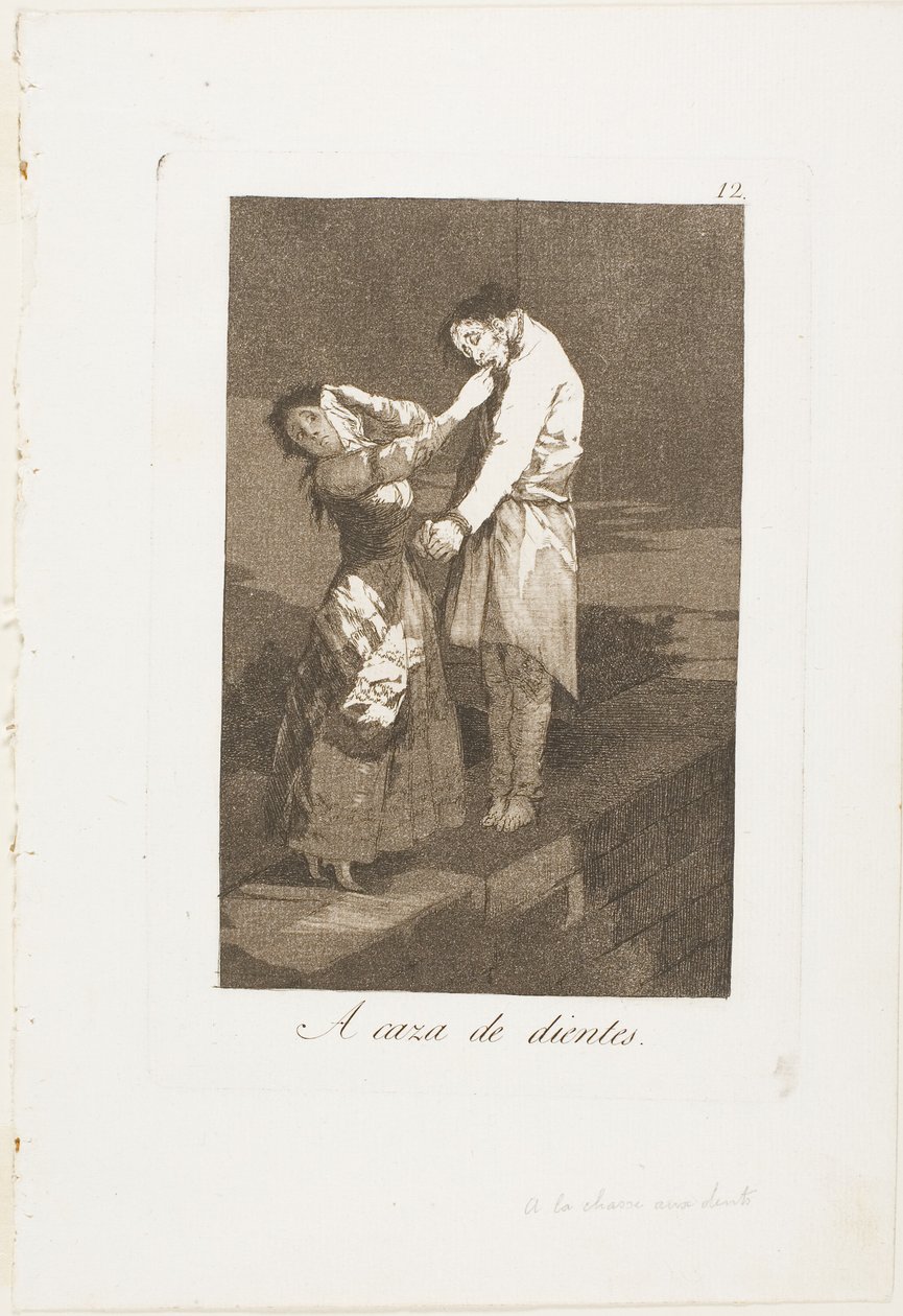 Out Hunting for Teeth, Plate Twelve from Los Caprichos by Francisco Jose de Goya y Lucientes