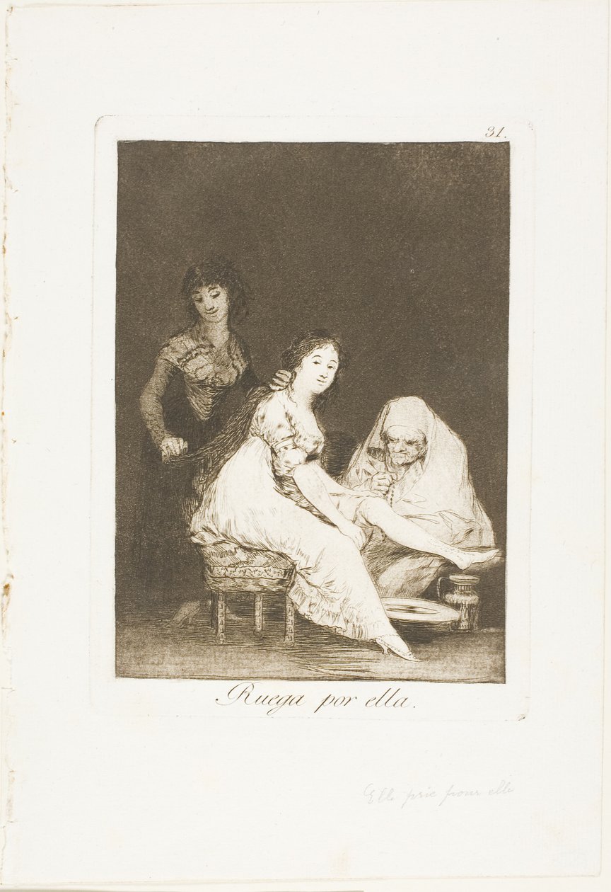 She Prays for Her, Plate 31 from Los Caprichos by Francisco Jose de Goya y Lucientes