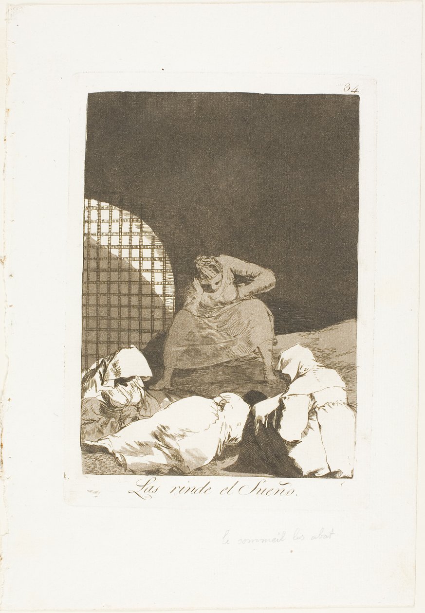 Sleep Overcomes Them, plate 34 from Los Caprichos by Francisco Jose de Goya y Lucientes