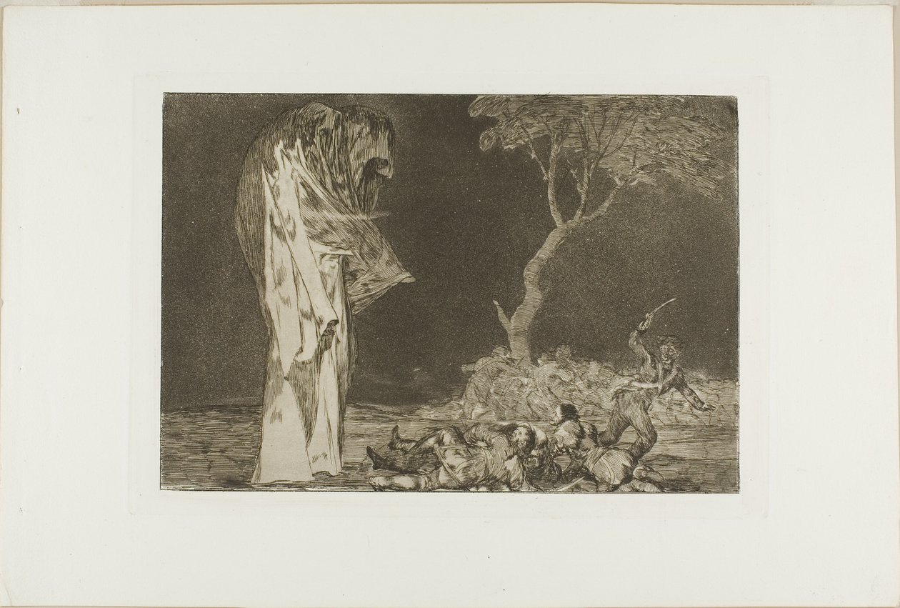 Soldiers Frightened by a Phantom, from Disparates, published as plate 2 in Los Proverbios by Francisco Jose de Goya y Lucientes