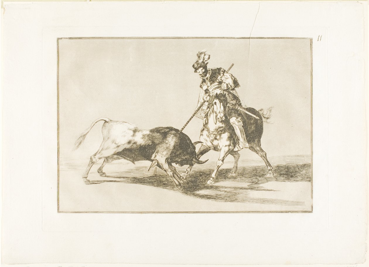 The Cid Campeador Spearing Another Bull, plate eleven from The Art of Bullfighting by Francisco Jose de Goya y Lucientes