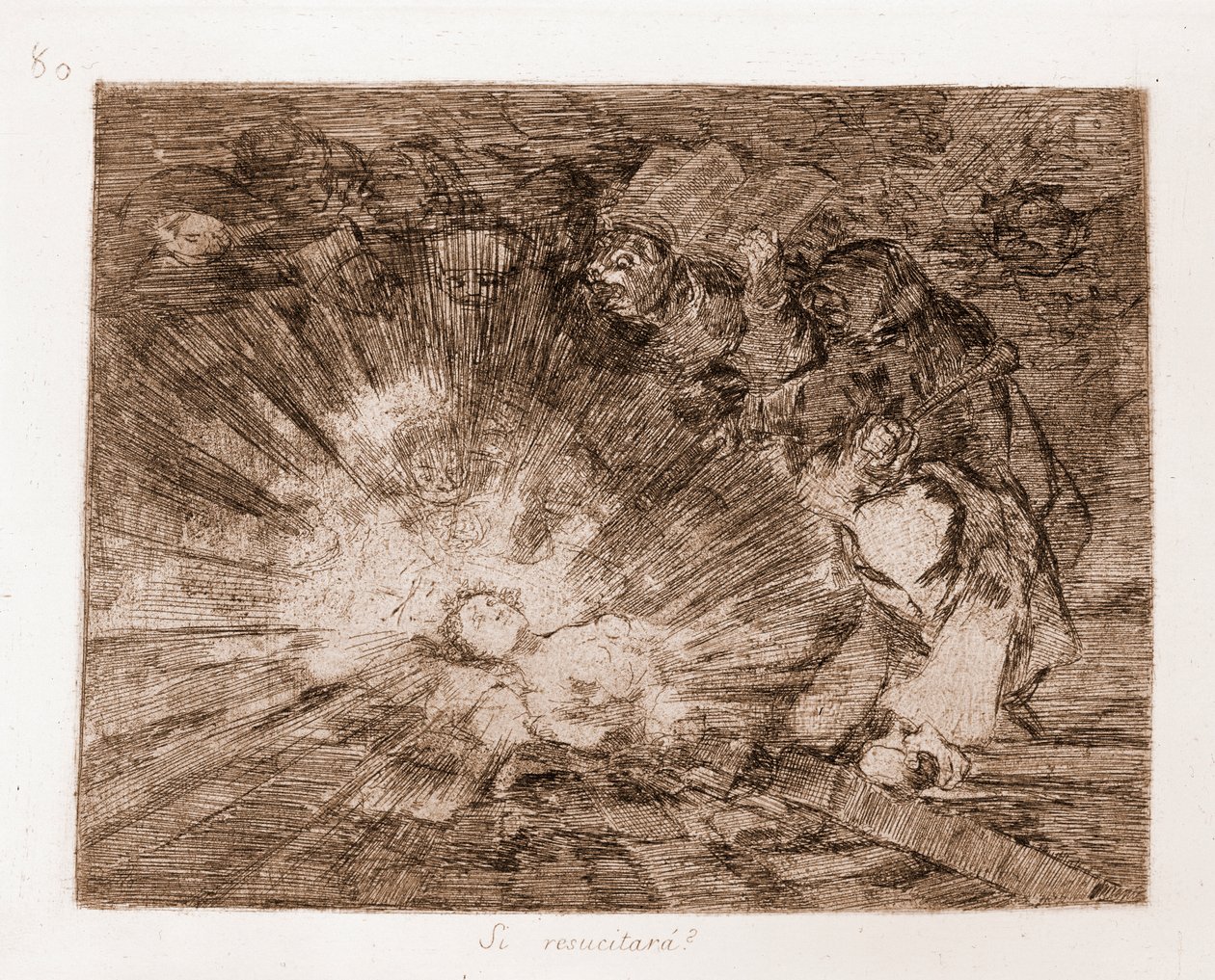 The Disasters of War: Will He Resurrect? (etching from preparatory drawing) by Francisco de Goya