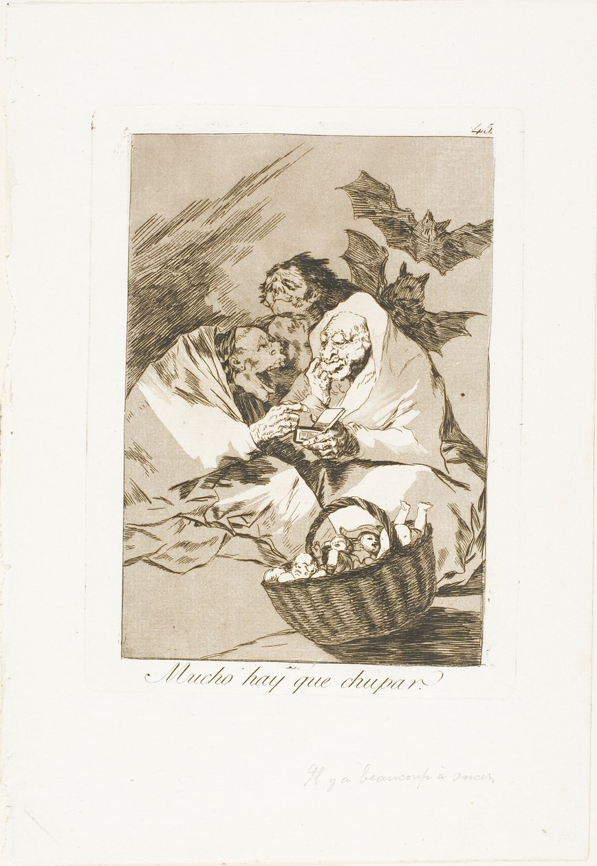 There is Plenty to Suck, Plate 45 from Los Caprichos by Francisco Jose de Goya y Lucientes