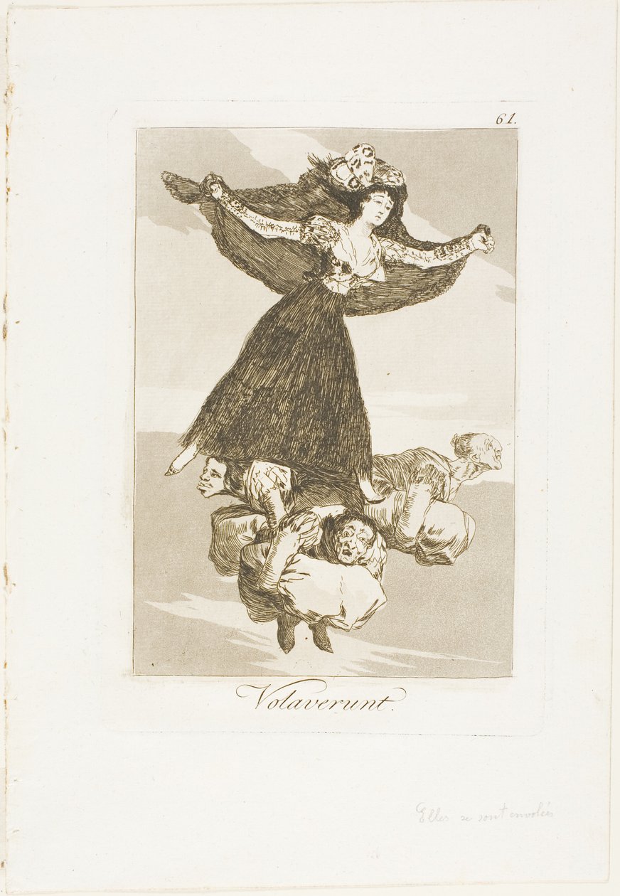 They Have Flown, plate 61 from Los Caprichos (Caprices) by Francisco Jose de Goya y Lucientes