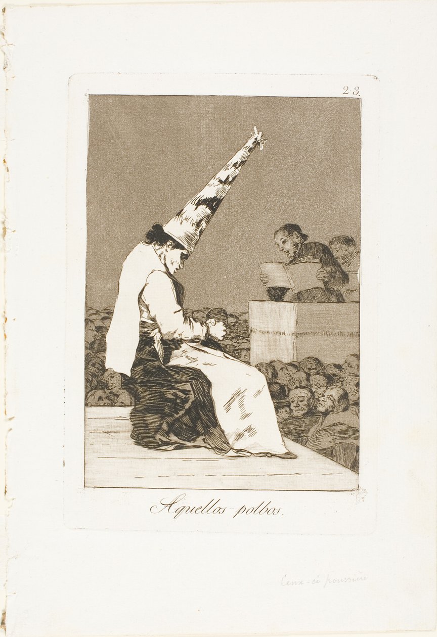 Those Specks of Dust, plate 23 from Los Caprichos by Francisco Jose de Goya y Lucientes