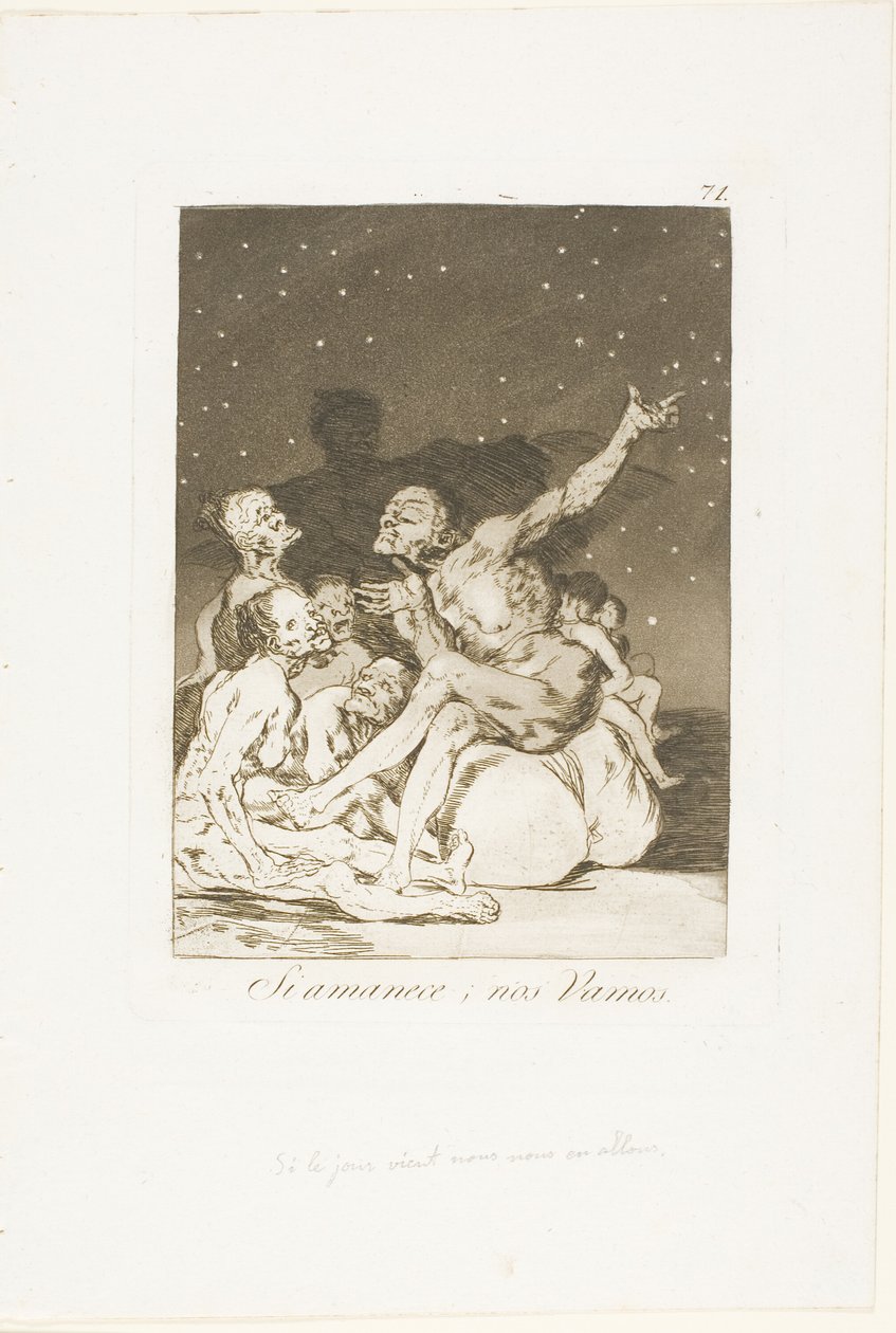 When Day Breaks We Will Be Off, plate 71 from Los Caprichos by Francisco Jose de Goya y Lucientes