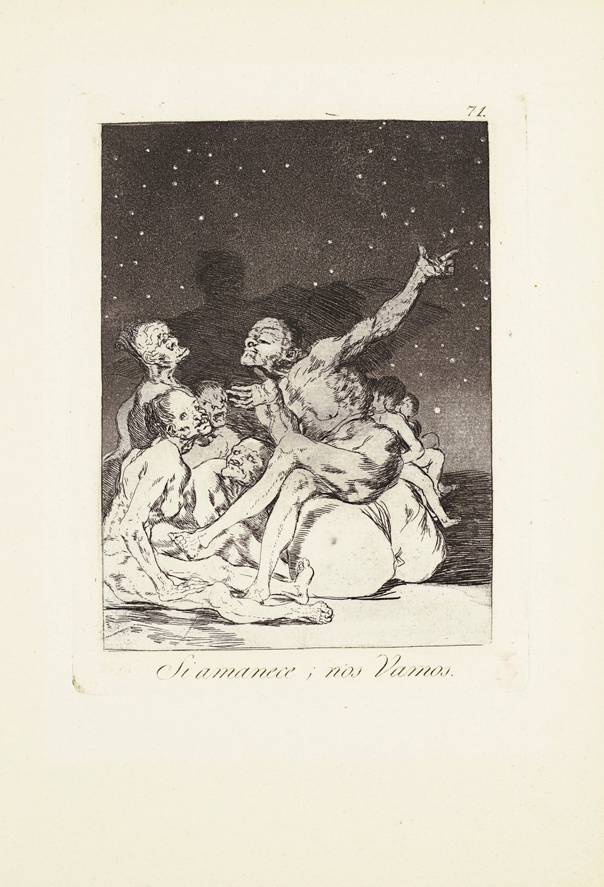 When day breaks we will be off Plate 71 from: Los Caprichos by Francisco Jose de Goya y Lucientes