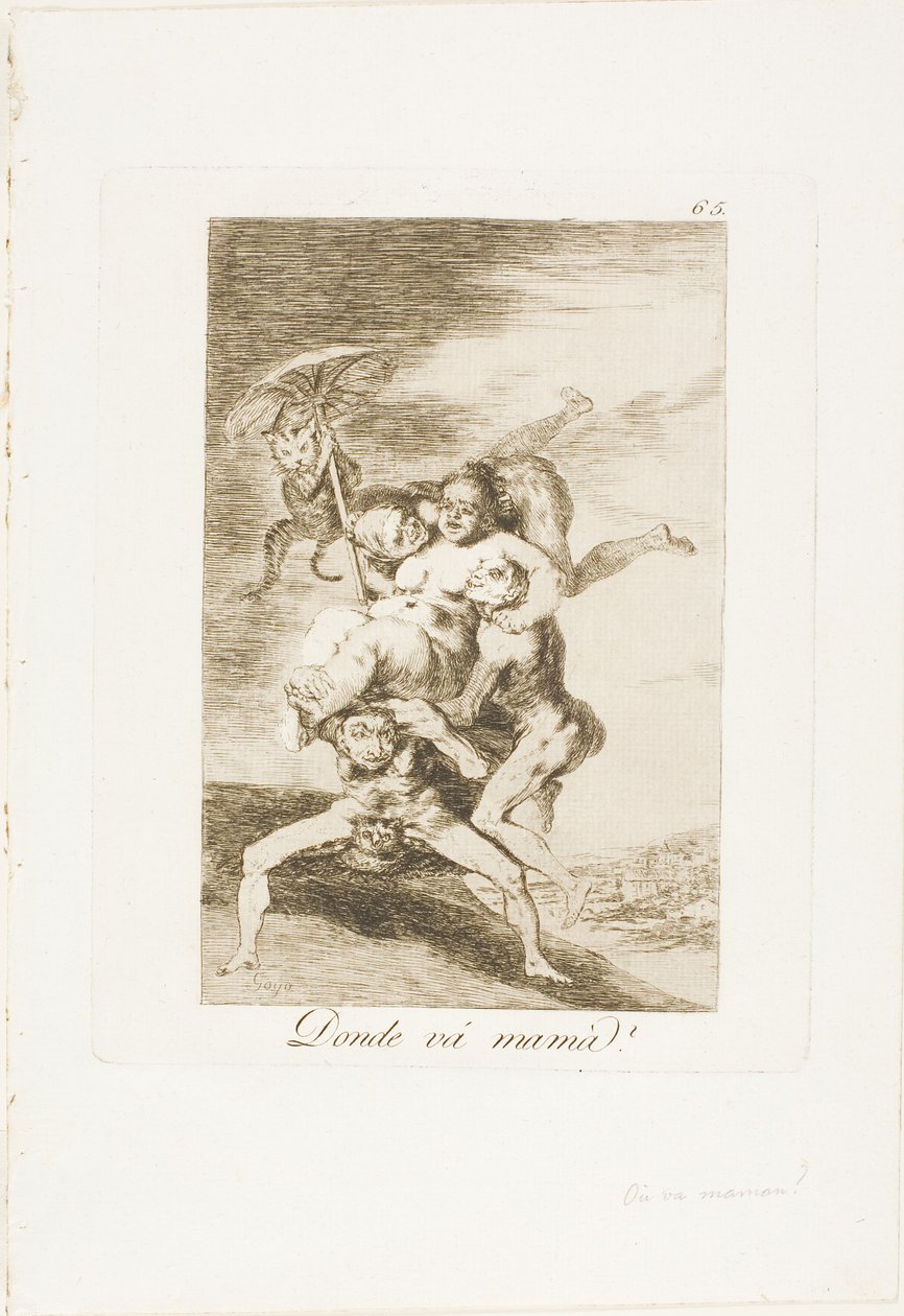 Where is Mother Going? (plate 65 from Los Caprichos) by Francisco Jose de Goya y Lucientes