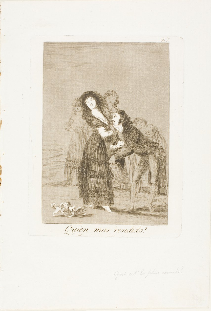 Which of Them is the More Overcome?, plate 27 from Los Caprichos by Francisco Jose de Goya y Lucientes