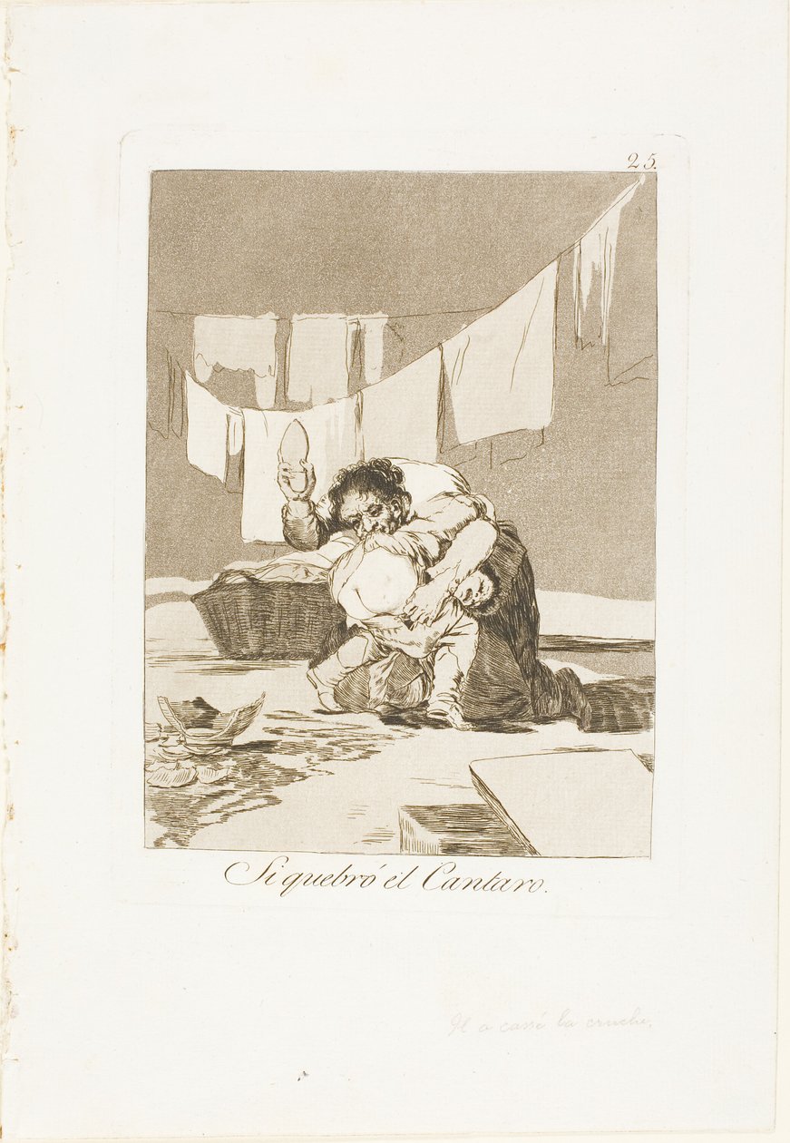 Yes, He Broke the Pot, plate 25 from Los Caprichos by Francisco Jose de Goya y Lucientes