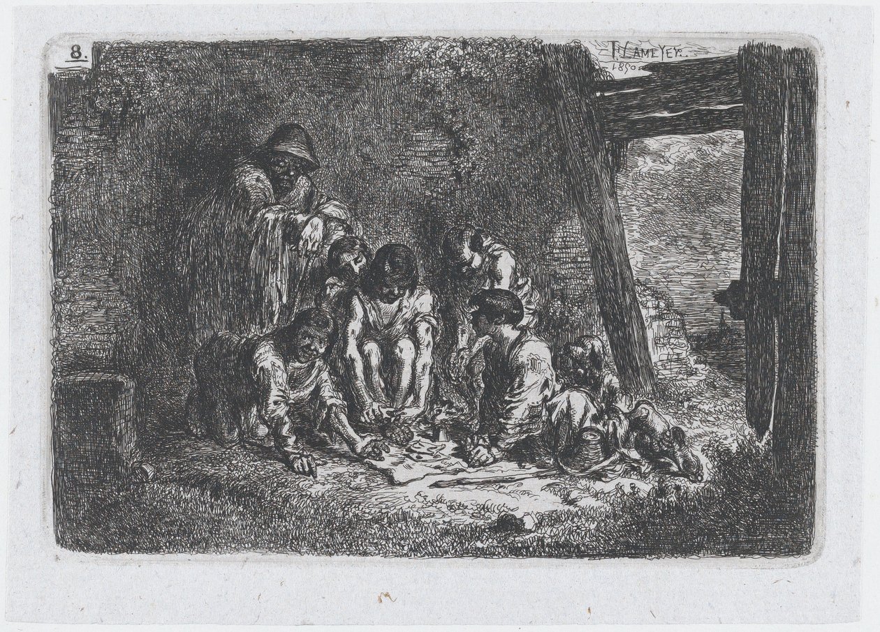 Group of Figures Playing a Game, 1850 by Francisco Lameyer Berenguer