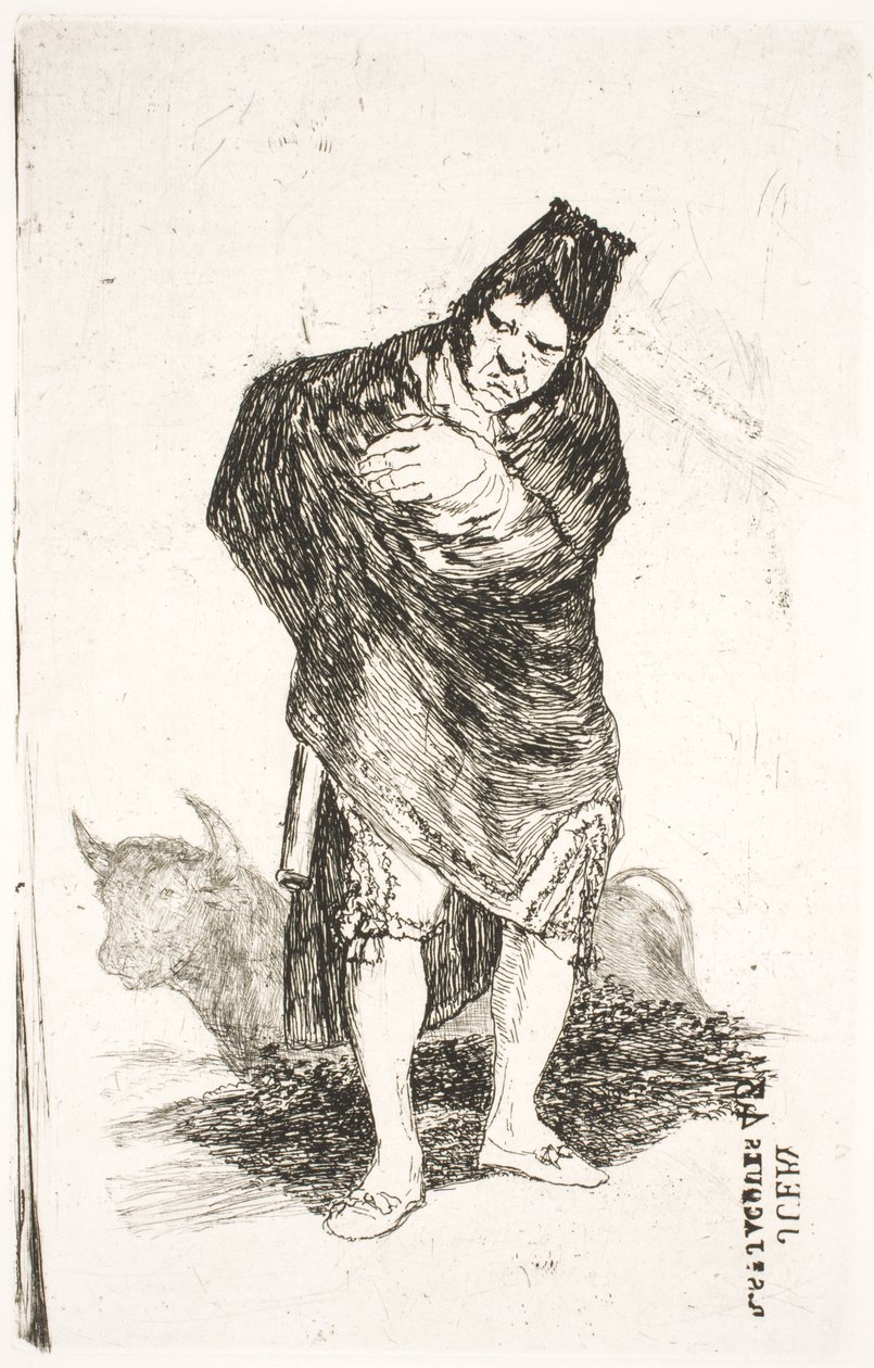 Andalusian Smuggler with Bull by Francisco de Goya