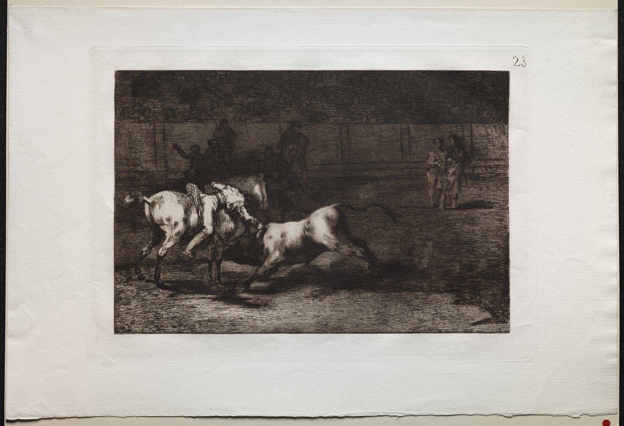 Bullfights: Mariano Ceballos, Alias the Indian, Kills the Bull From his Horse by Francisco de Goya