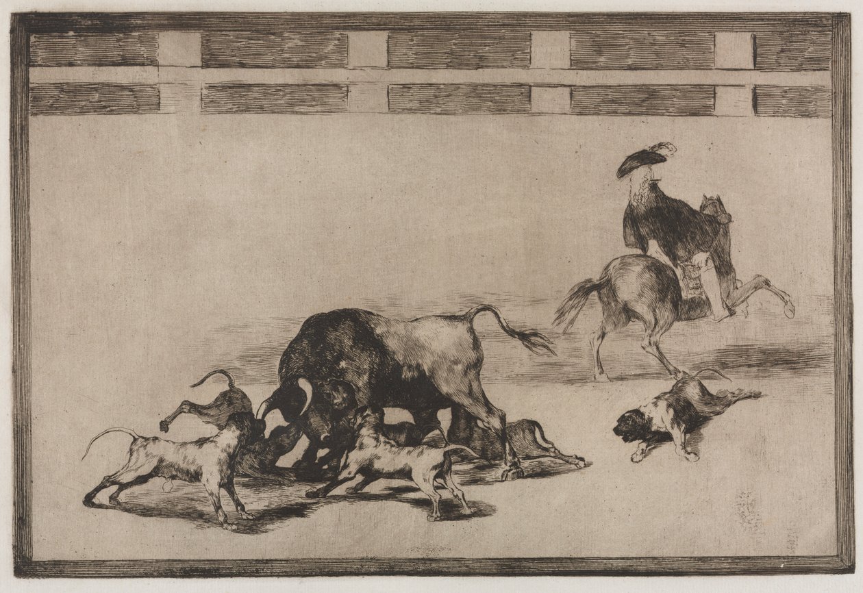 Bullfights: They Loose Dogs on the Bull, 1876 by Francisco de Goya