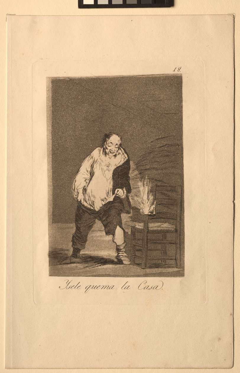 Caprichos: And His House is on Fire by Francisco de Goya