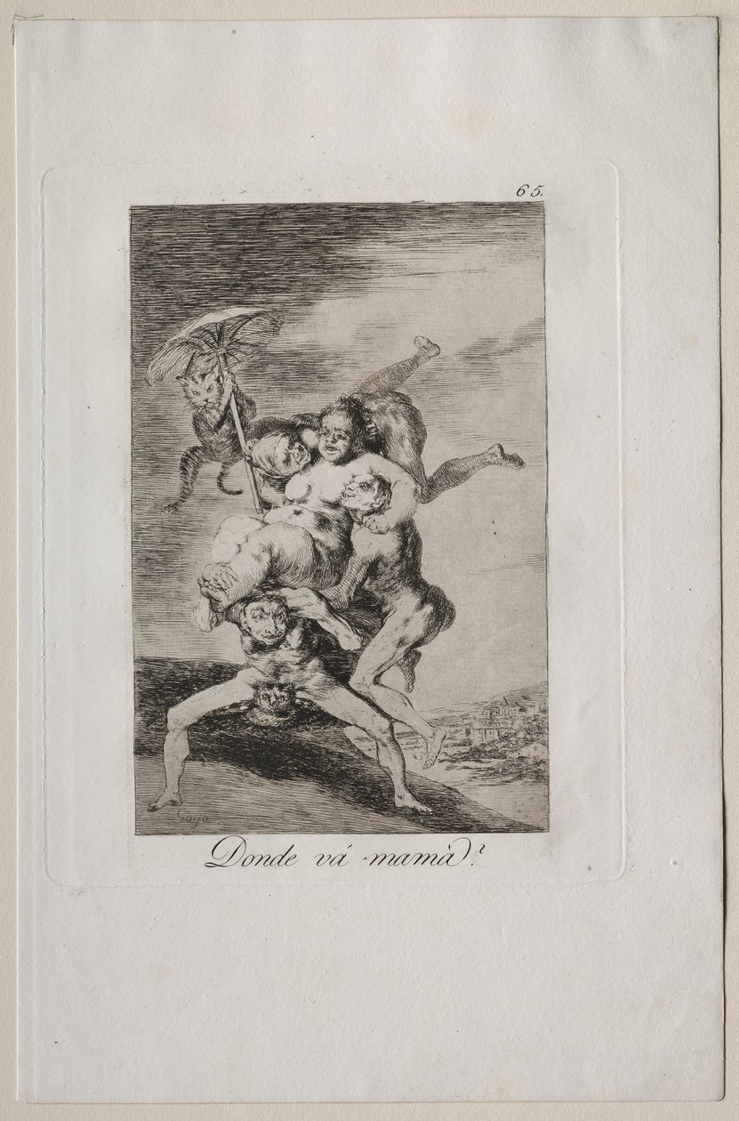 Caprichos: Where is Mother Going? by Francisco de Goya