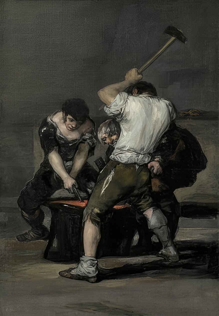 The Blacksmith. Around 1815-20 by Francisco de Goya