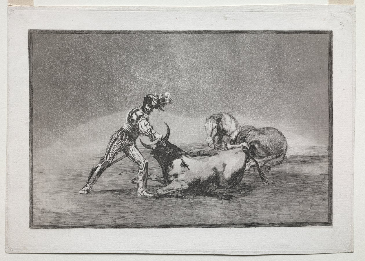 La Tauramaquia: A Spanish Knight Kills the Bull after Having Lost His Horse by Francisco de Goya