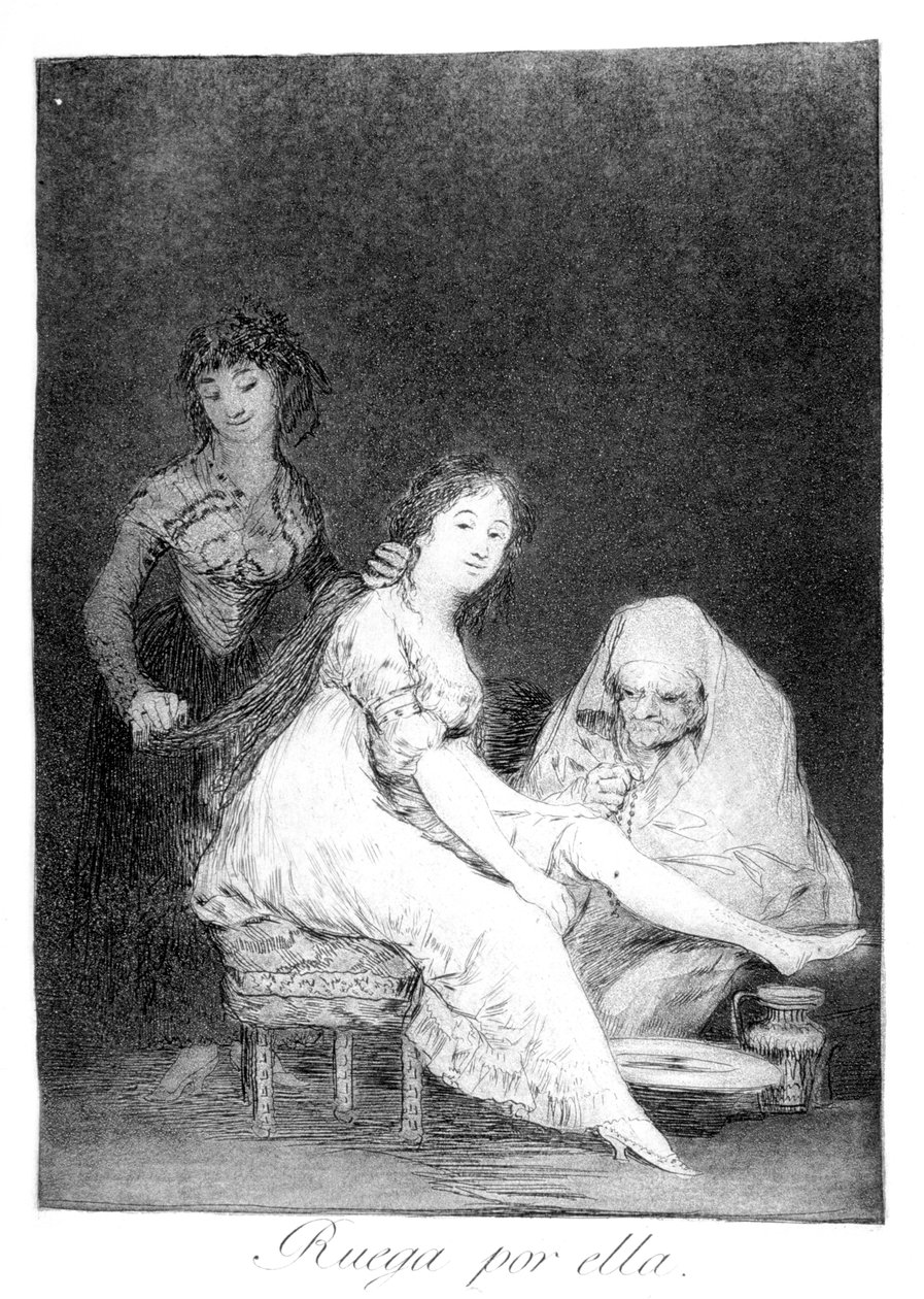 She prays for her by Francisco de Goya