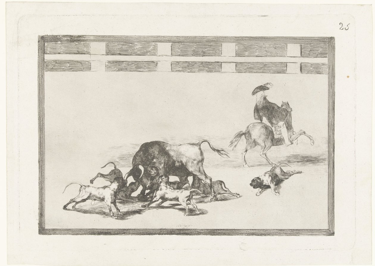 Bull Attacked by Dogs by Francisco de Goya