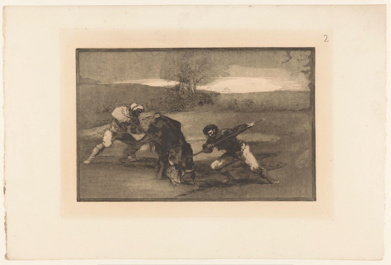 Bull Hunt on Foot by Francisco de Goya