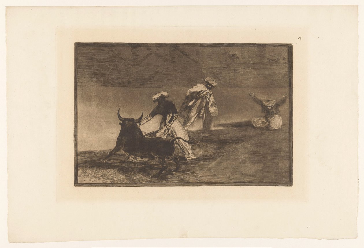 Bullfighters in an Arena (series title: Bullfights, La Taureaumachie, La Tauromaquia) by Francisco de Goya