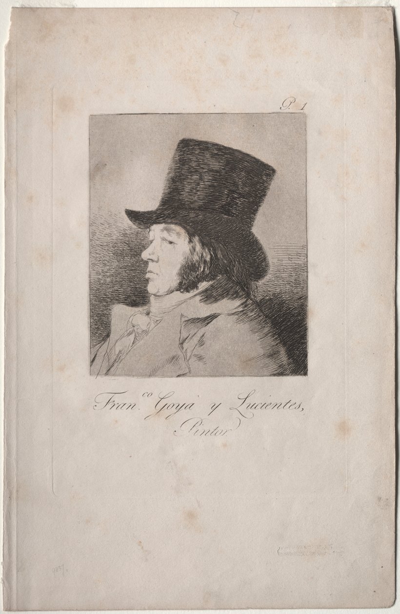 The Caprichos: Portrait of Goya by Francisco de Goya