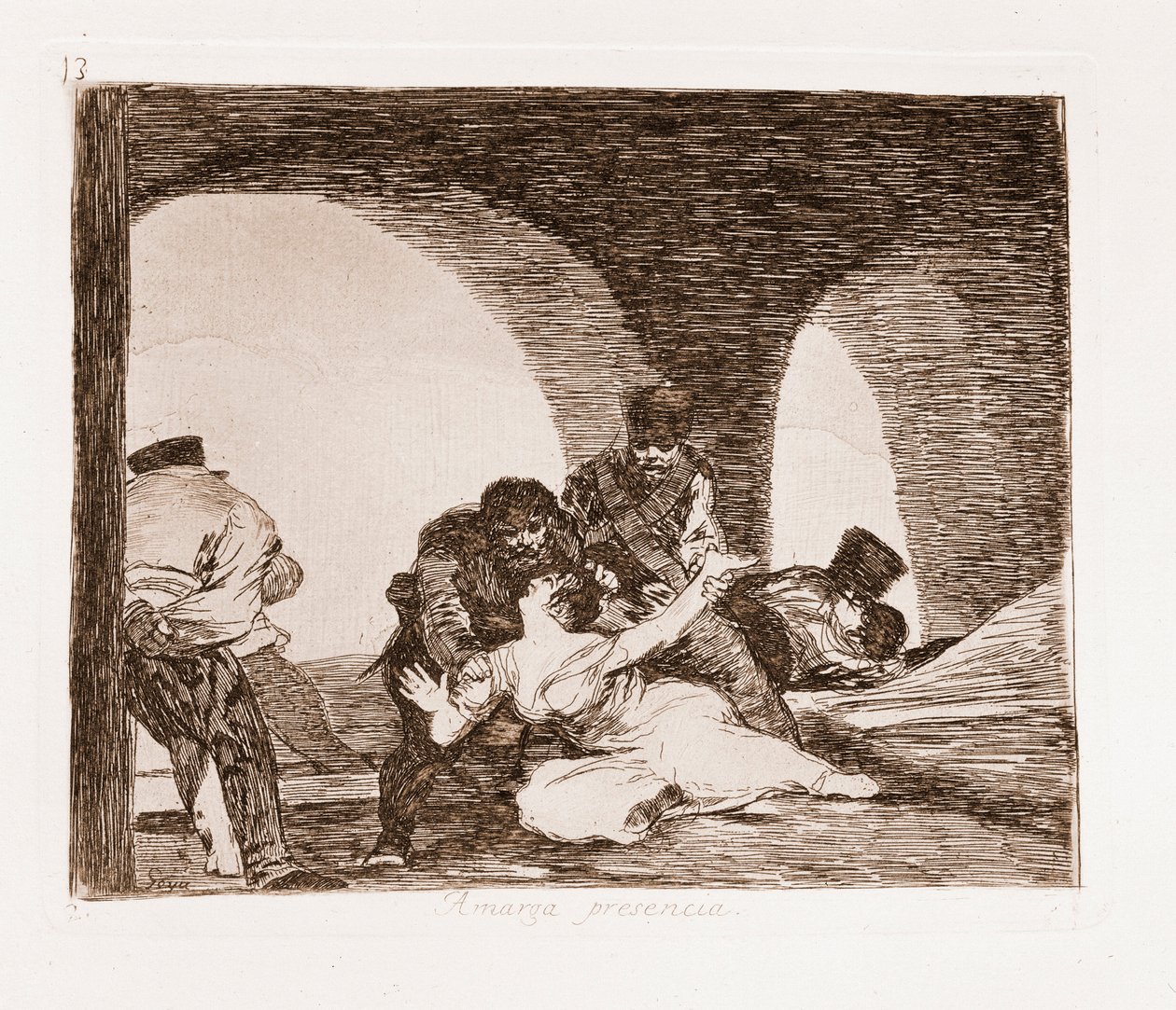 The Disasters of War: A Man Witness of the Raping of His Wife by Francisco de Goya