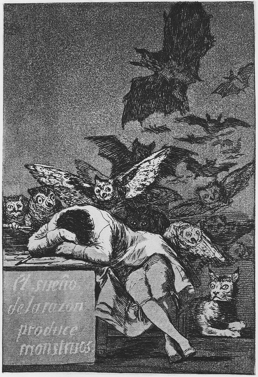 The Sleep of Reason Produces Monsters. Capricho No 43, 1797-1798 by Francisco de Goya