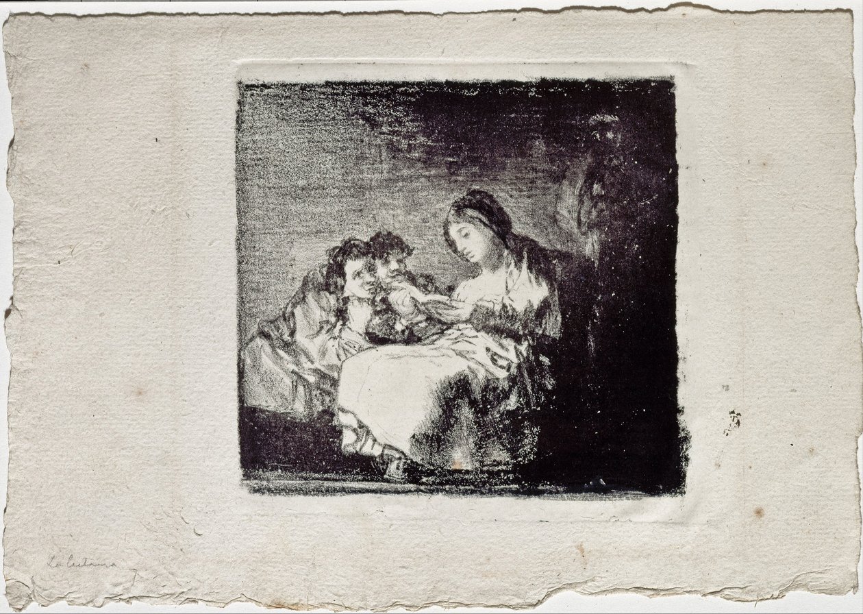 Woman Reading to two Children by Francisco de Goya