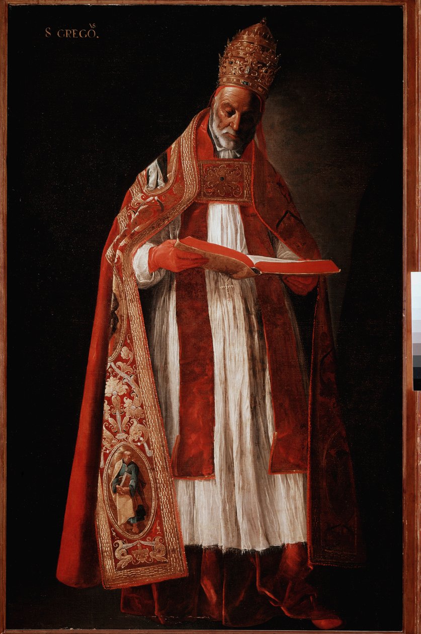 Pope Gregory I the Great or Dialogue by Francisco de Zurbaran