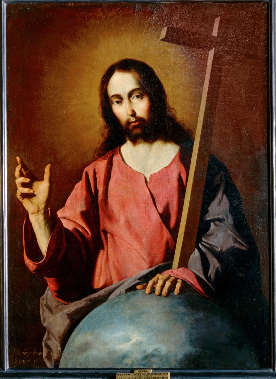The Savior Blessing 1638 by Francisco de Zurbaran
