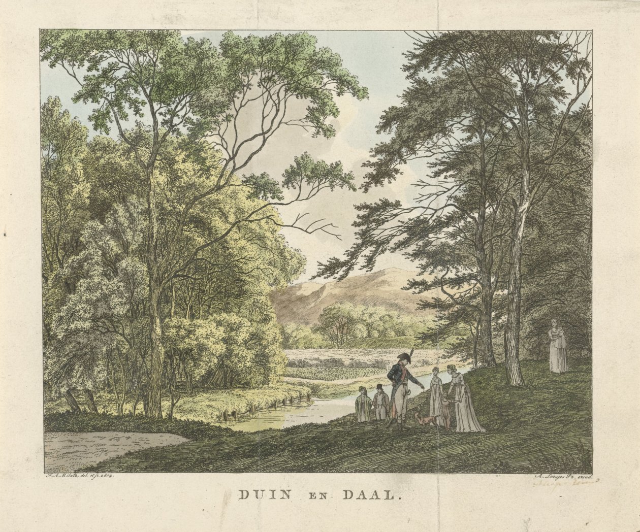 Walkers at Duin en Daal Estate by Franciscus Andreas Milatz