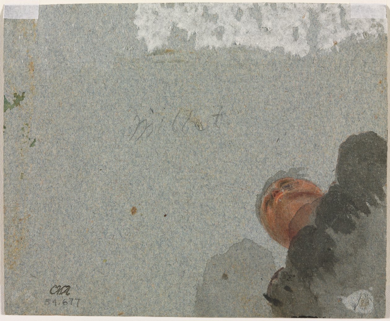Study of a Head seen from Below, third quarter 1600s by Francisque Millet