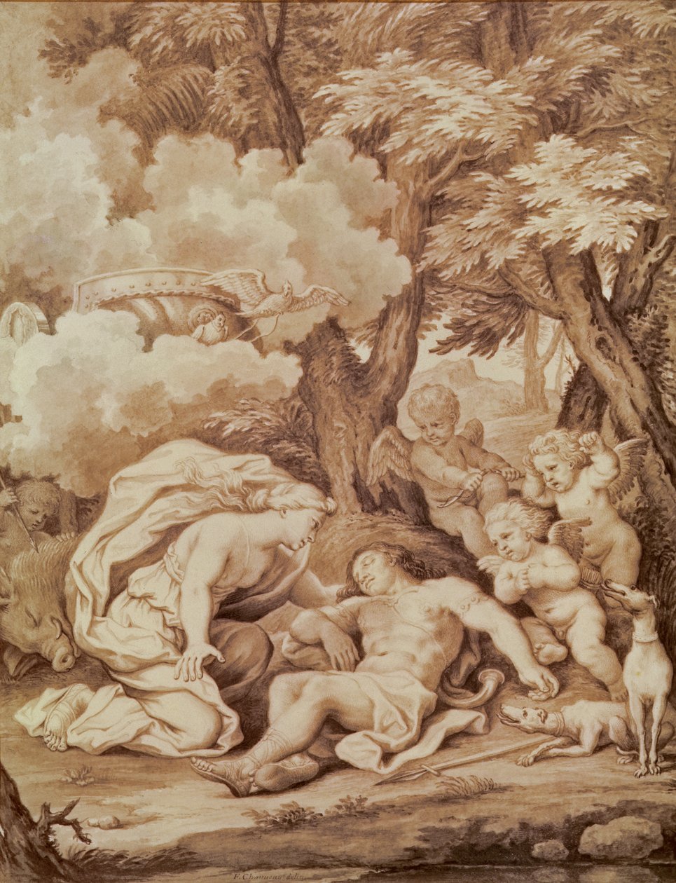 Venus Discovering Adonis, from 